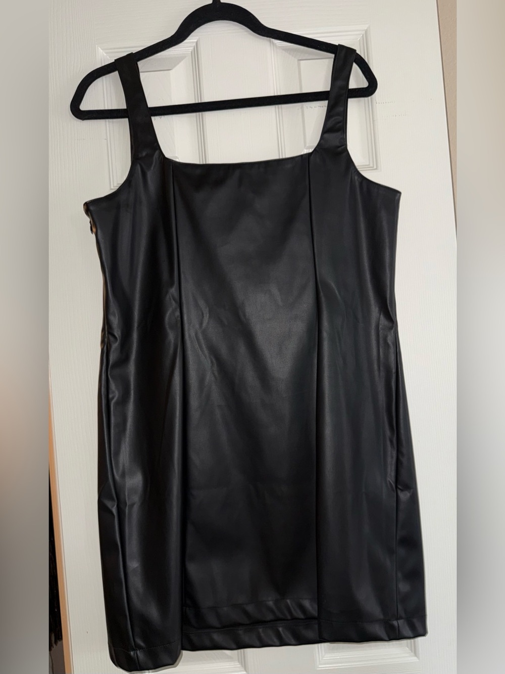 Francesca's Collections Black Faux Leather Mini Dress